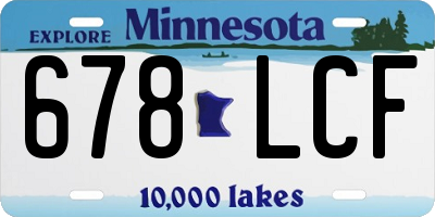 MN license plate 678LCF
