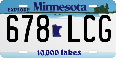MN license plate 678LCG