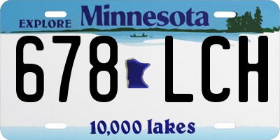 MN license plate 678LCH