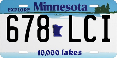 MN license plate 678LCI