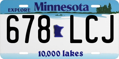 MN license plate 678LCJ