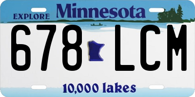 MN license plate 678LCM