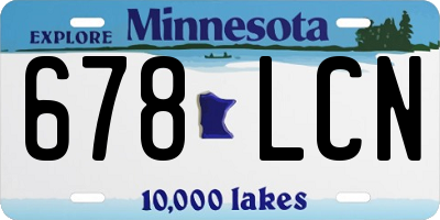 MN license plate 678LCN