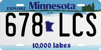 MN license plate 678LCS