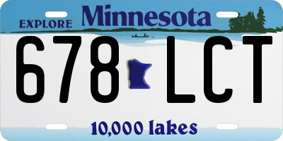 MN license plate 678LCT