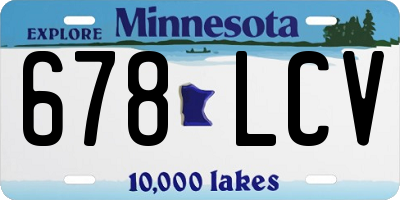 MN license plate 678LCV