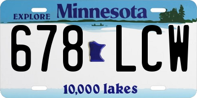 MN license plate 678LCW