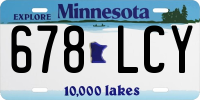 MN license plate 678LCY