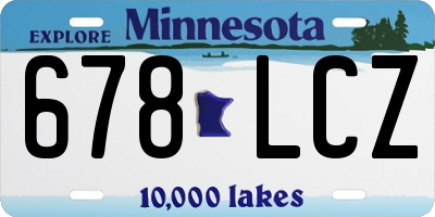 MN license plate 678LCZ