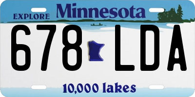 MN license plate 678LDA