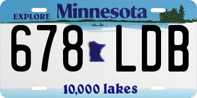 MN license plate 678LDB