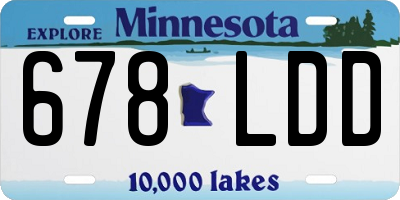 MN license plate 678LDD