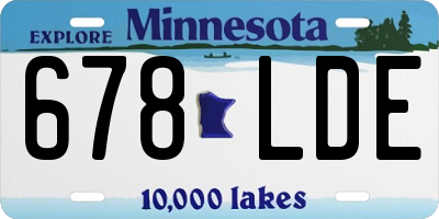 MN license plate 678LDE