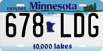 MN license plate 678LDG