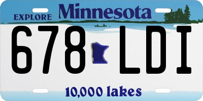 MN license plate 678LDI