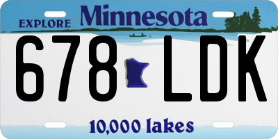 MN license plate 678LDK