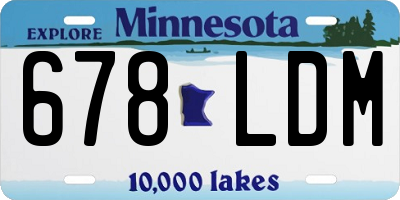 MN license plate 678LDM