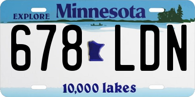 MN license plate 678LDN
