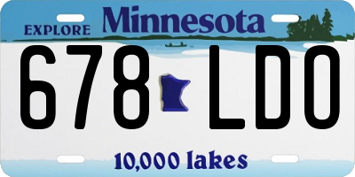 MN license plate 678LDO