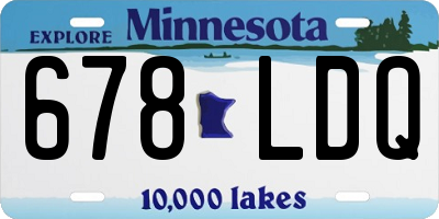 MN license plate 678LDQ