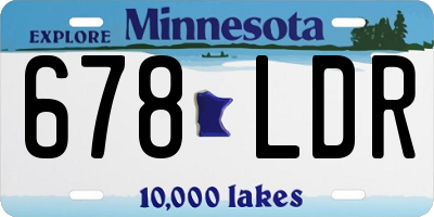 MN license plate 678LDR