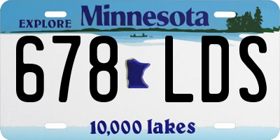 MN license plate 678LDS