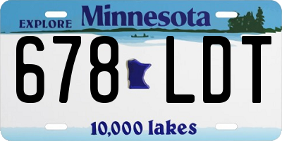 MN license plate 678LDT