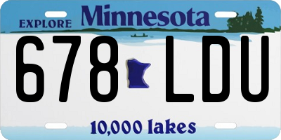 MN license plate 678LDU
