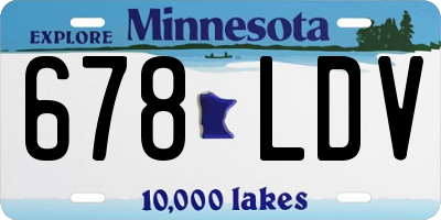MN license plate 678LDV
