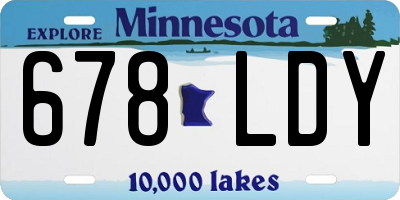 MN license plate 678LDY