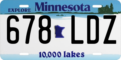 MN license plate 678LDZ