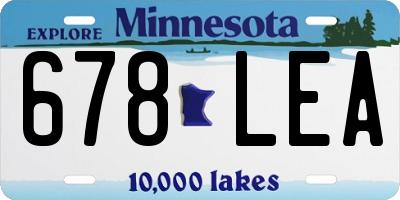 MN license plate 678LEA