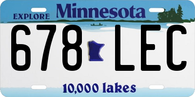 MN license plate 678LEC