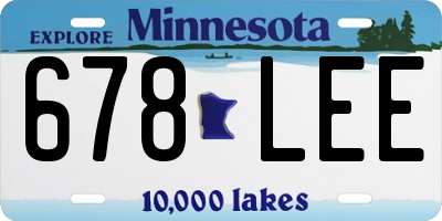 MN license plate 678LEE