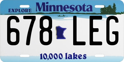 MN license plate 678LEG