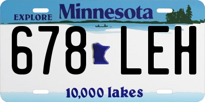MN license plate 678LEH
