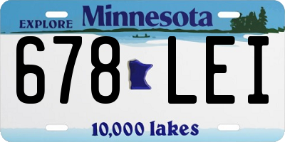 MN license plate 678LEI