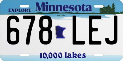 MN license plate 678LEJ
