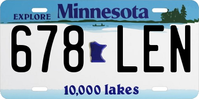 MN license plate 678LEN