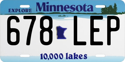MN license plate 678LEP