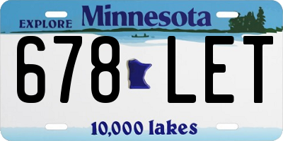 MN license plate 678LET