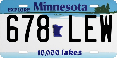 MN license plate 678LEW