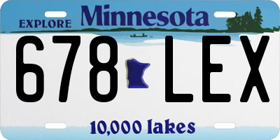 MN license plate 678LEX