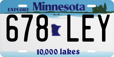 MN license plate 678LEY