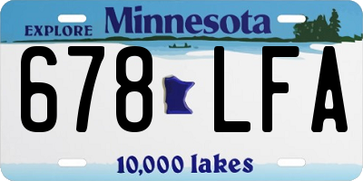 MN license plate 678LFA