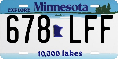 MN license plate 678LFF