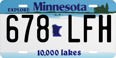 MN license plate 678LFH