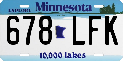 MN license plate 678LFK