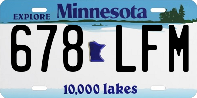 MN license plate 678LFM
