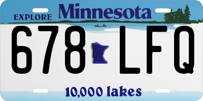 MN license plate 678LFQ